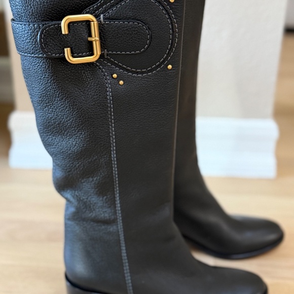 Chloe Prince Black Riding boot size 37.5 (7) - Picture 2 of 7